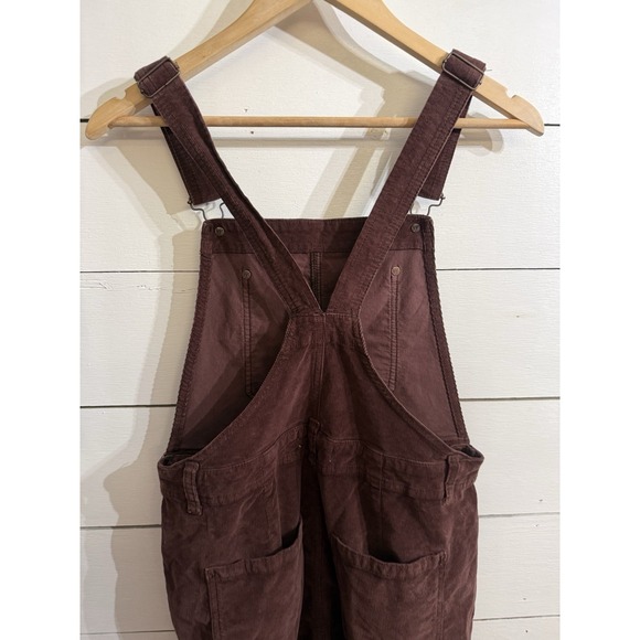 We the Free People Overalls Women's Size 29 Brown Corduroy Jumper Bib Stretch - Picture 5 of 11